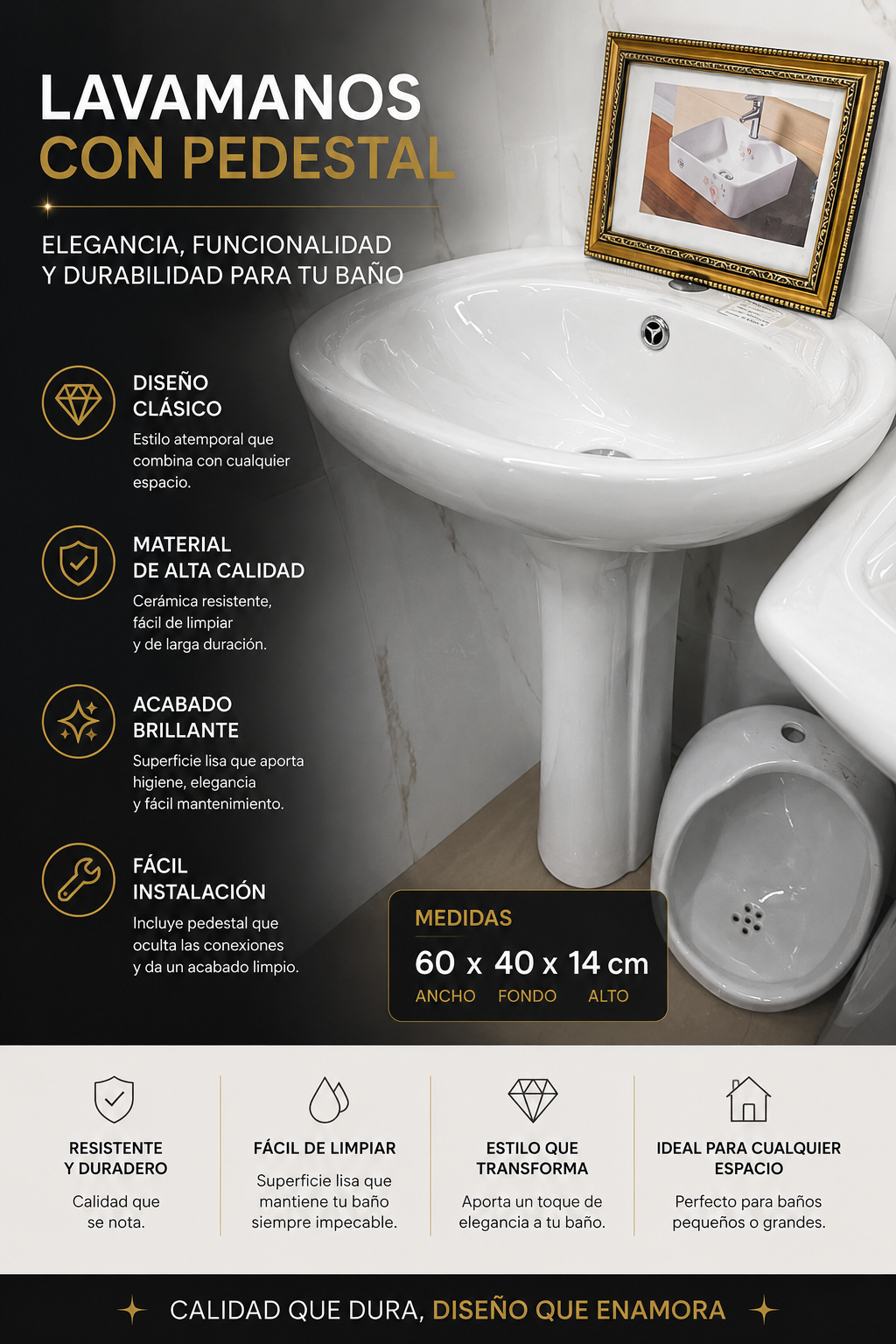 Lavamanos con pedestal